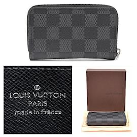 Louis Vuitton-Louis Vuitton Damier Graphite Zippy Coin Purse N63076-Black