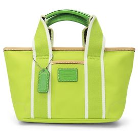 BORSA TOTE IN CANVAS USED COACH 6268 Verde Verde