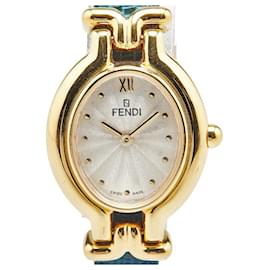 Fendi-Fendi 640L Quartz Watch Stainless Steel Leather-White