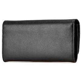Fendi-Fendi Leather Studded Chain Wallet 8M0365-Black