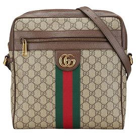 Gucci Ophidia GG Supreme Shoulder Bag Beige Brown Beige