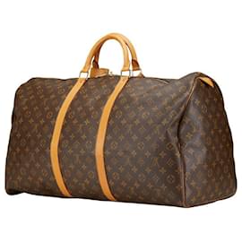 Louis Vuitton-Louis Vuitton Monogram Keepall 60 Travel Bag Brown-Brown