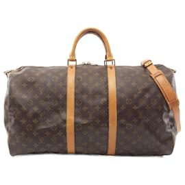 Louis Vuitton-Louis Vuitton Keepall Bandouliere 55 Boston Bag M41414-Brown