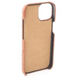 Fendi-Fendi Leather FF Embossed iPhone 14 Accessory-Brown