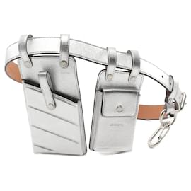 Fendi-Fendi Leather Multi-Accessory Belt Waist Bag-Silvery