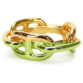 Hermès-Anneau de foulard Hermes Chne métal foncé or-Doré