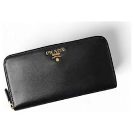 Prada-Prada Saffiano Leather Wallet 1M0506-Black