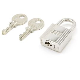 Hermès Cadeado de metal Hermes No.100 com chave Prata