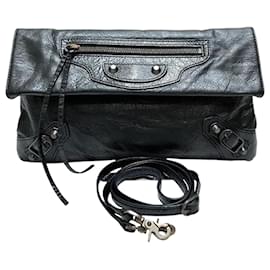 Balenciaga-Balenciaga Giant Envelope Leather Bag-Black
