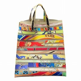 Bolsa tote de edição limitada Hermès Museu do Louvre Multicor