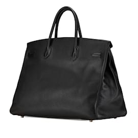 Hermès-Hermes Birkin 40 Handbag-Black,Silvery