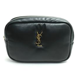 Yves Saint Laurent Cassandra Pouch Clutch Bag Black