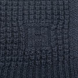 Hermès-Hermes Navy Cashmere Stole-Navy blue