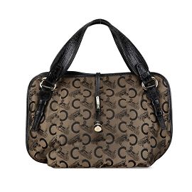 Céline Celine C Macadam Bittersweet Tote Bag Black Khaki