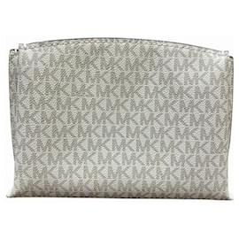 Michael Kors-Michael Kors MK Signature RUBY Crossbody Medium Bag-White,Beige