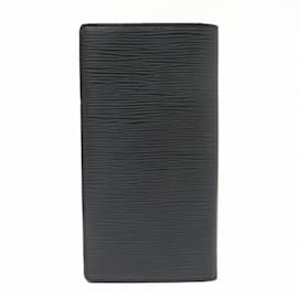Louis Vuitton-Carteira Longa Epi Plaza M60622 Preta Louis Vuitton-Preto