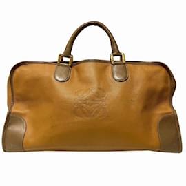 Loewe-Loewe Brown Leather Boston Bag-Brown