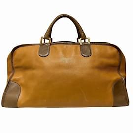 Loewe-Loewe Brown Leather Boston Bag-Brown