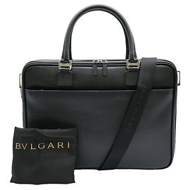 Bulgari Malette en cuir noir Bvlgari Noir