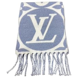 Louis Vuitton-Louis Vuitton Monogram Medallion Stole-White,Blue