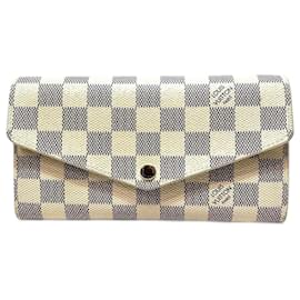 Louis Vuitton-Louis Vuitton Damier Azur Portefeuille Sarah Long Wallet-White