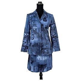 Jeans-Effekt Rockanzug Kenzo der 90er Blau
