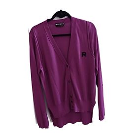 Rochas Langärmelige Strickjacke Baumwolle Fuchsia Fuschia