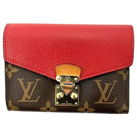 Louis Vuitton Monogramm Pallas Bi-Fold Geldbörse Braun Rot Monogramm