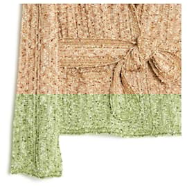 Chanel-Chanel 2006 Jacket FR38 Golden Beige Pink Knit Tweed Jacket Cardigan UK10 US8-Beige