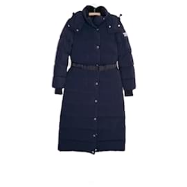 Burberry-Burberry Black Puffer Belted Eppingham Coat-Navy blue