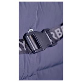 Burberry-Burberry Black Puffer Belted Eppingham Coat-Navy blue