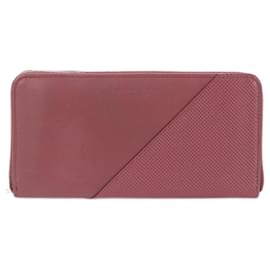 Bottega Veneta-Bottega Veneta Marco Polo Leather Long Wallet-Dark red