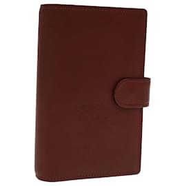Autre Marque-Burberrys Day Planner Cover Leather Wine Red Auth 98158-Dark red