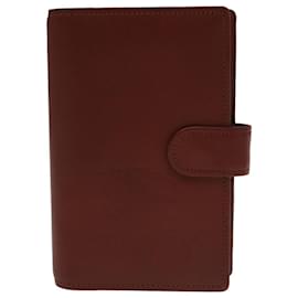 Autre Marque-Burberrys Day Planner Cover Leather Wine Red Auth 98158-Dark red