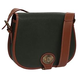 Autre Marque-Burberrys Shoulder Bag PVC Leather Green Brown Gold Auth ti2535-Brown,Golden,Green