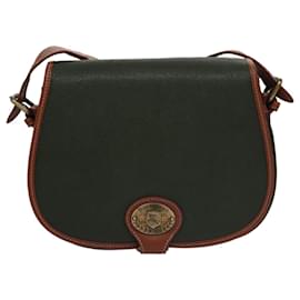 Autre Marque-Burberrys Shoulder Bag PVC Leather Green Brown Gold Auth ti2535-Brown,Golden,Green