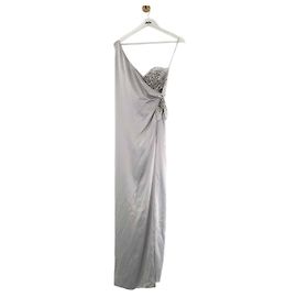 Azzaro Vestido de seda Prata