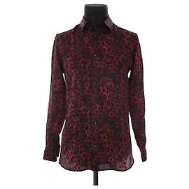 Saint Laurent Camicia di seta rossa Rosso