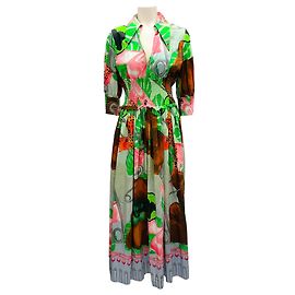 Vestido maxi de algodón con estampado de clip de papel multicolor de Sass & Bide Multicolor