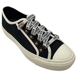 Sneaker Walk'N'Dior in tela di cotone nera Christian Dior Nero