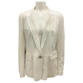 Autre Marque-Lafayette 148 New York Silver One-Button Goat Suede Jacket-Silvery