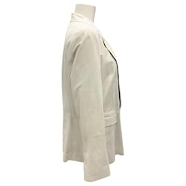 Autre Marque-Lafayette 148 New York Silver One-Button Goat Suede Jacket-Silvery