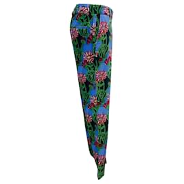 Autre Marque-La DoubleJ Blue Multi Floral Print Edition 30 Cotton Velvet 24/7 Pants-Multiple colors