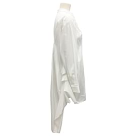 Alexander Mcqueen-Alexander McQueen White 2017 Long Sleeved Button-Front High-Low Tunic Dress-White
