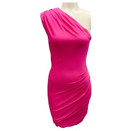 Vestido mini assimétrico rosa choque Emilio Pucci Rosa