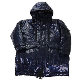 Glänzende marineblaue Pufferjacke von DSQUARED2, Größe 48 Rot