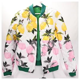 Dolce & Gabbana-Dolce & Gabbana Green Bomber Jacket with Lemon Print, Size 42-Other