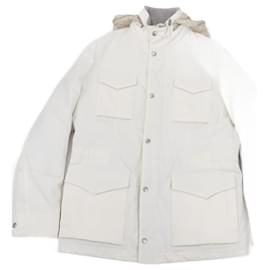Autre Marque-Eleventy White Quilted Down Jacket, Size 48-Other