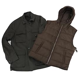 Autre Marque-CC Collection Corneliani Wool Jacket with Removable Puffer Vest, Size 50-Other