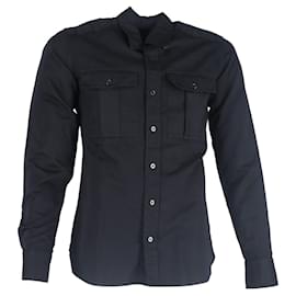 Tom Ford-Tom Ford Long Sleeve Shirt in Black Cotton-Black